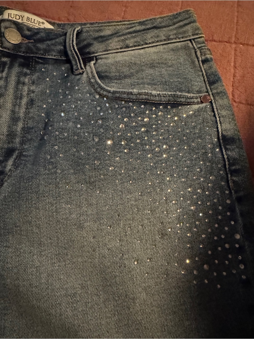 Judy Blue Denim Jean shorts with Rhinestone Accents size XL